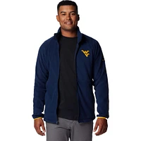 Men's Columbia  Navy West Virginia Mountaineers Flanker IV Fleece Raglan Full-Zip Jacket
