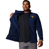 Men's Columbia  Navy West Virginia Mountaineers Flanker IV Fleece Raglan Full-Zip Jacket