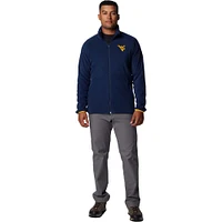 Men's Columbia  Navy West Virginia Mountaineers Flanker IV Fleece Raglan Full-Zip Jacket