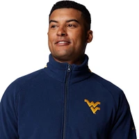 Men's Columbia  Navy West Virginia Mountaineers Flanker IV Fleece Raglan Full-Zip Jacket
