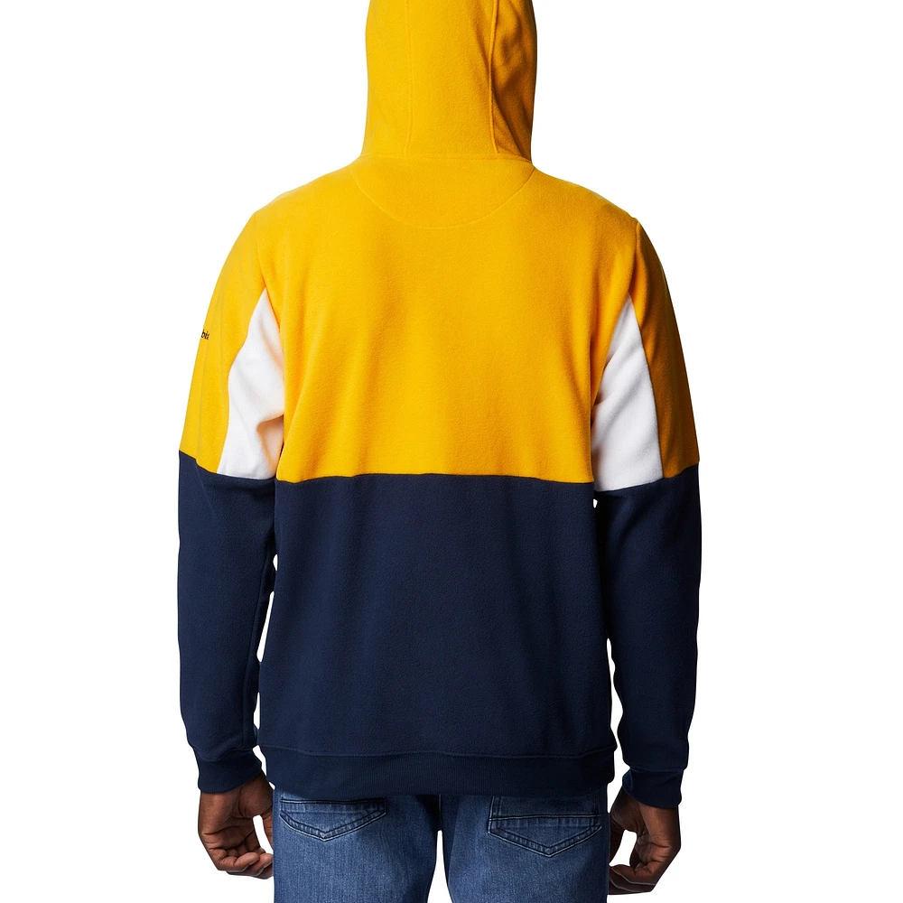 Men's Columbia Navy West Virginia Mountaineers Lodge Quarter-Zip Hoodie