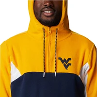 Men's Columbia Navy West Virginia Mountaineers Lodge Quarter-Zip Hoodie