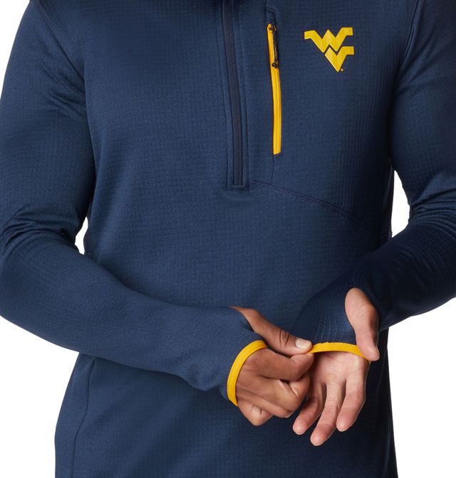 Haut à demi-glissière Omni-Wick Park View pour hommes Columbia Navy West Virginia Mountaineers