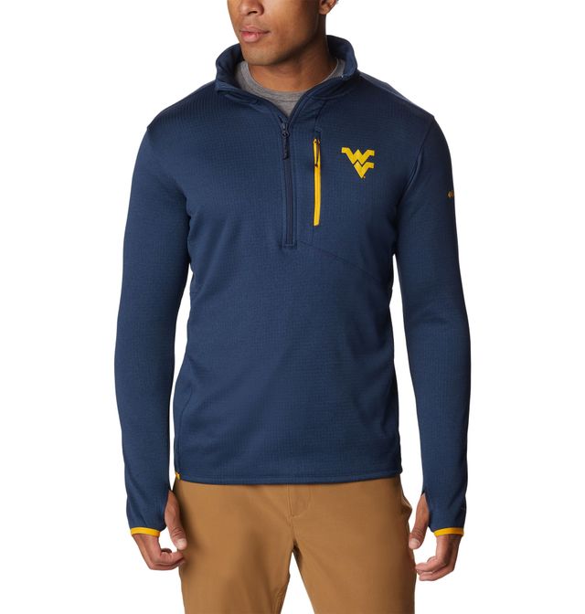 Haut à demi-glissière Omni-Wick Park View pour hommes Columbia Navy West Virginia Mountaineers