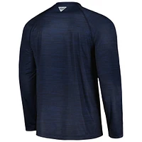 Men's Columbia  Navy West Virginia Mountaineers PFG Terminal Tackle Omni-Shade Raglan Long Sleeve T-Shirt
