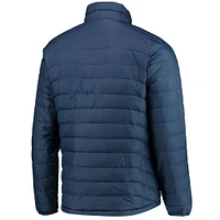 Men's Columbia Navy West Virginia Mountaineers Powder Lite Omni-Heat Reflective Full-Zip Jacket
