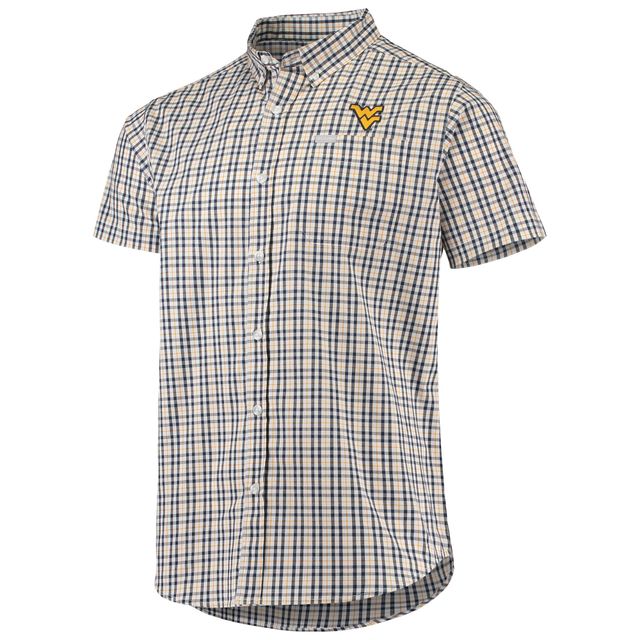 Chemise boutonnée Columbia West Virginia Mountaineers Rapid Rivers pour homme, bleu marine