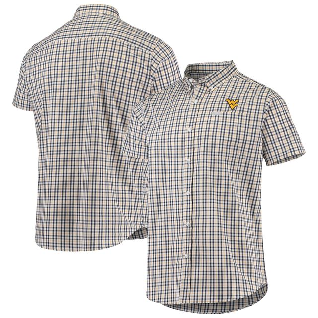 Chemise boutonnée Columbia West Virginia Mountaineers Rapid Rivers pour homme, bleu marine