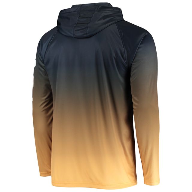 T-shirt à capuche manches longues raglan Omni-Shade pour homme Columbia West Virginia Mountaineers Terminal Tackle