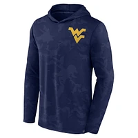 Men's Fanatics  Navy West Virginia Mountaineers Camo Hoodie Long Sleeve T-Shirt