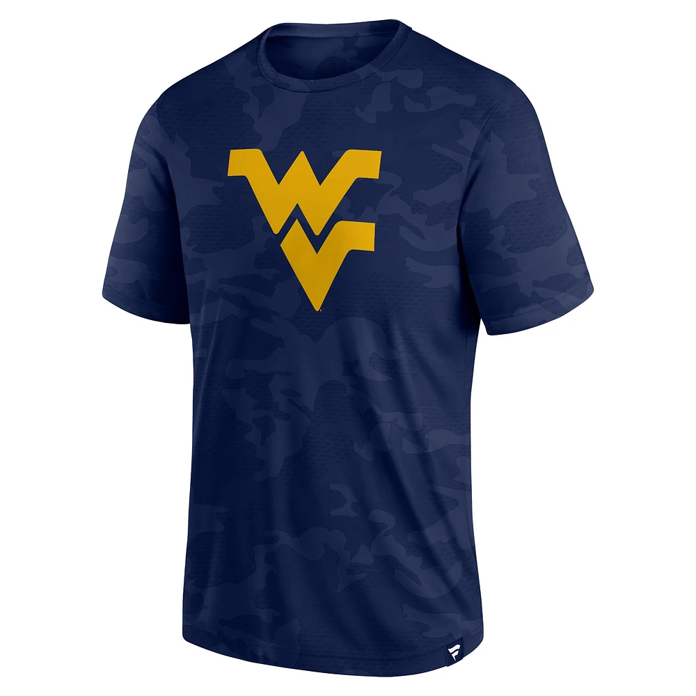 Men's Fanatics  Navy West Virginia Mountaineers Camo Logo T-Shirt