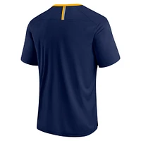 Men's Fanatics Navy West Virginia Mountaineers Defender Fade Slant T-Shirt