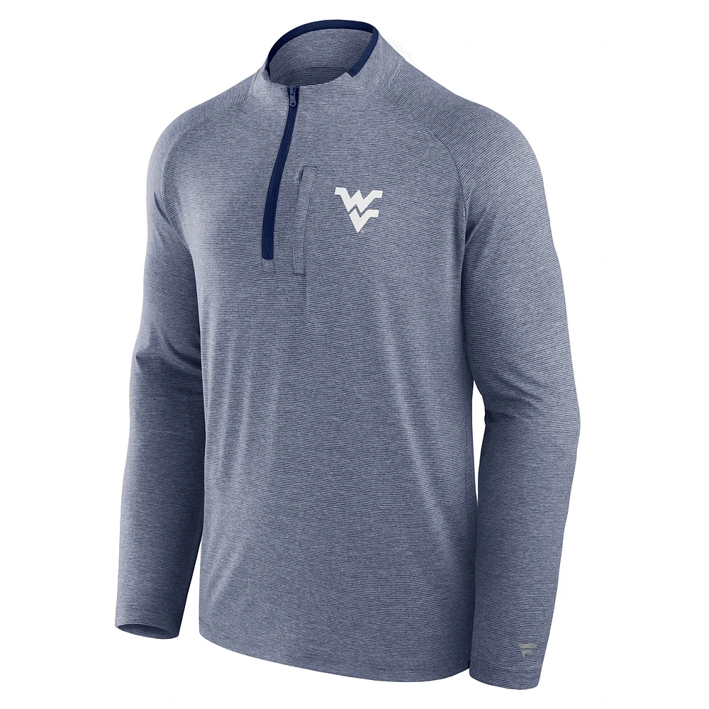 Men's Fanatics Navy West Virginia Mountaineers Mock Neck Half-Zip Pullover Jacket