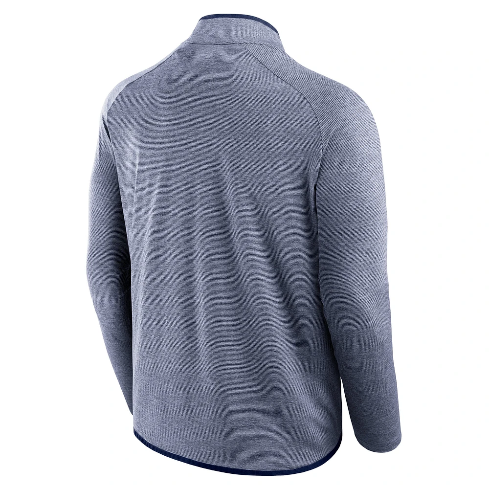 Men's Fanatics Navy West Virginia Mountaineers Mock Neck Half-Zip Pullover Jacket