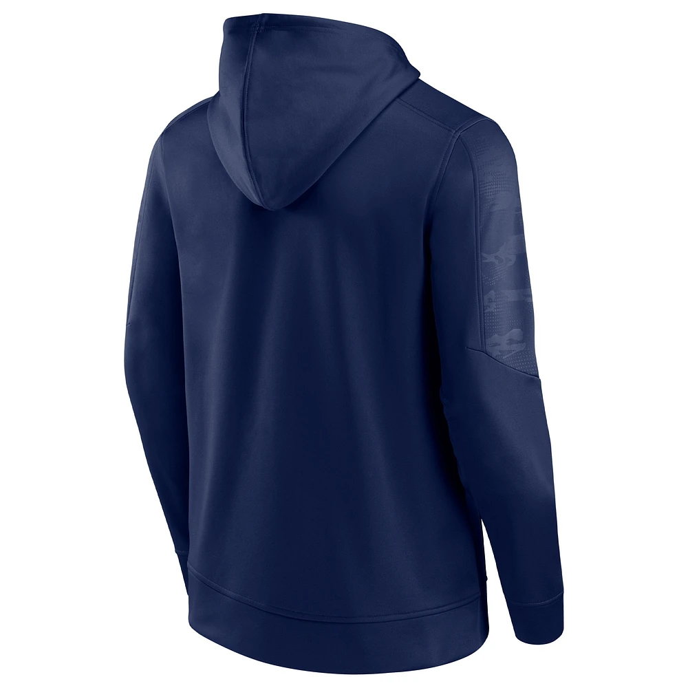 Men's Fanatics Navy West Virginia Mountaineers On The Ball Pullover Hoodie
