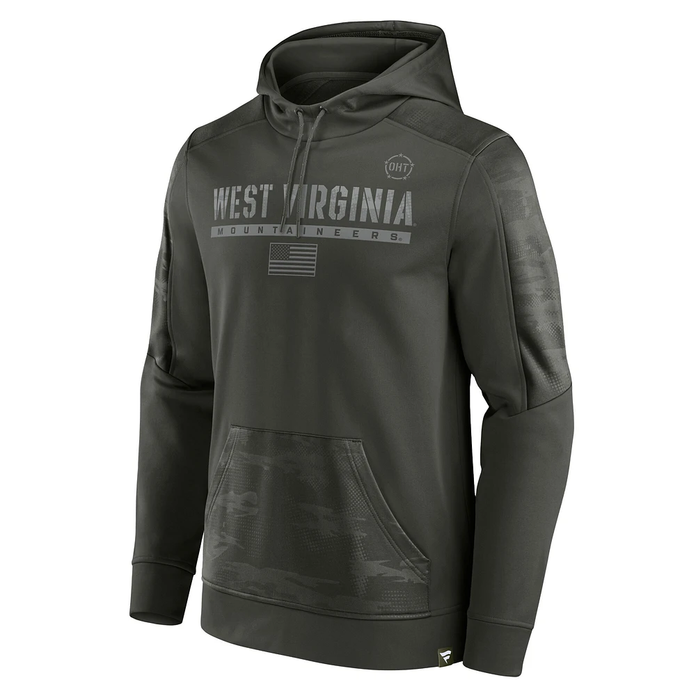 Men's Fanatics Olive West Virginia Mountaineers OHT Military Appreciation Guardian Pullover Hoodie