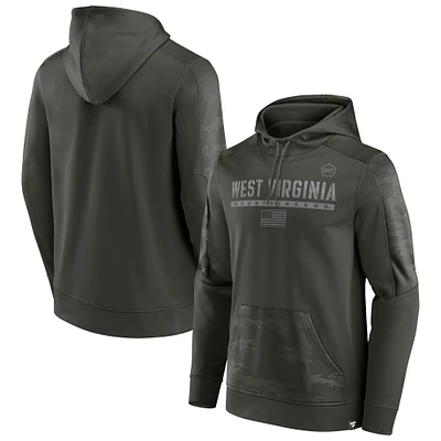 Men's Fanatics Olive West Virginia Mountaineers OHT Military Appreciation Guardian Pullover Hoodie