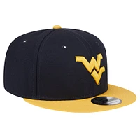 Men's New Era Navy/Gold West Virginia Mountaineers Two-Tone 9FIFTY Snapback Hat