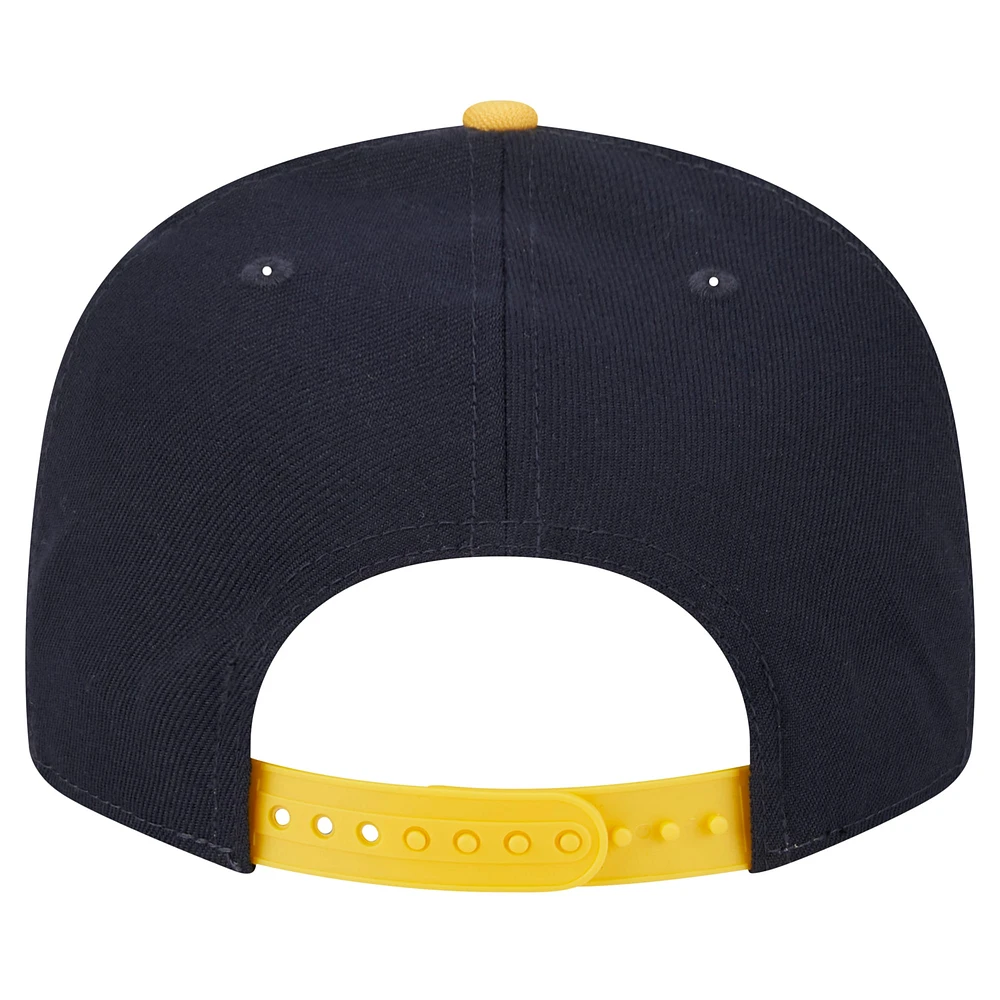 Men's New Era Navy/Gold West Virginia Mountaineers Two-Tone 9FIFTY Snapback Hat