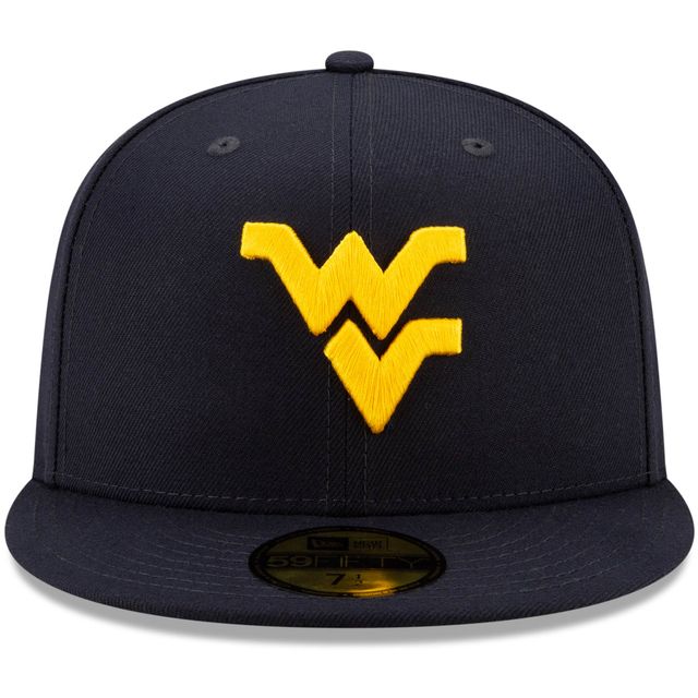 Casquette ajustée basique 59FIFTY Team New Era pour hommes, bleu marine, West Virginia Mountaineers