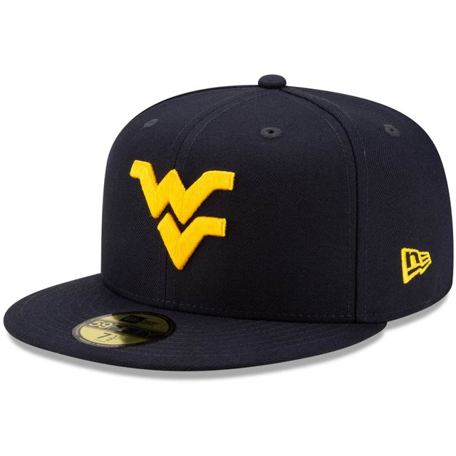 Casquette ajustée basique 59FIFTY Team New Era pour hommes, bleu marine, West Virginia Mountaineers