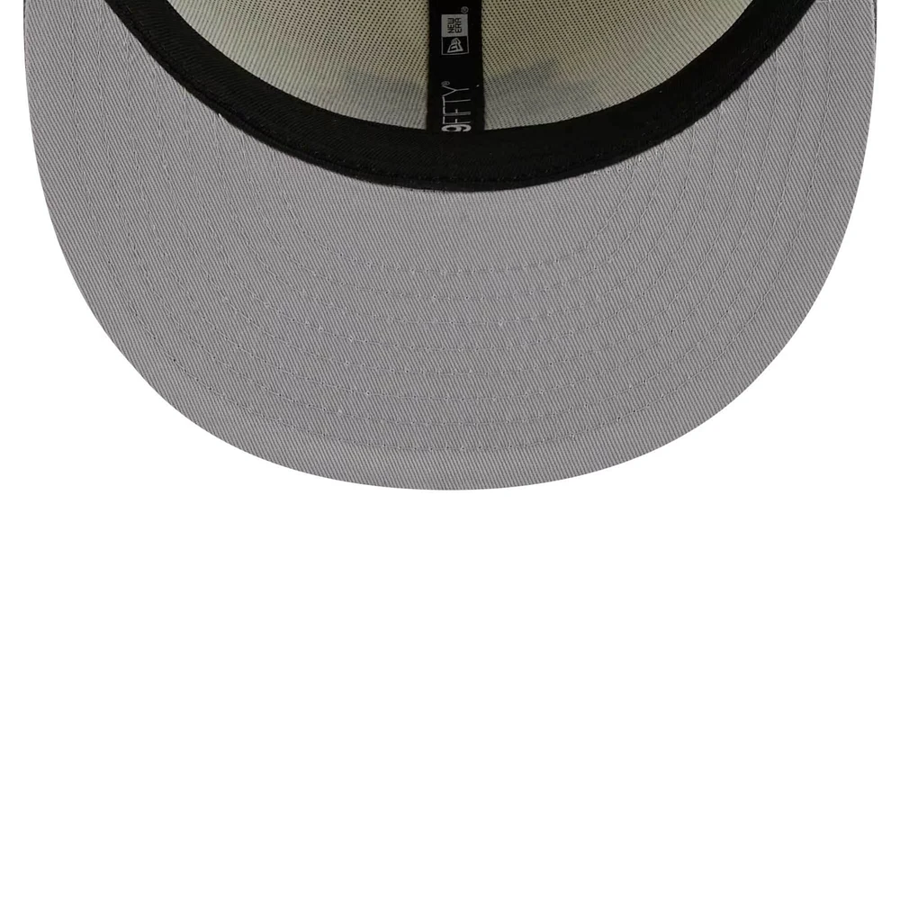 Men's New Era Stone/Gray West Virginia Mountaineers Chrome & Concrete 59FIFTY Fitted Hat