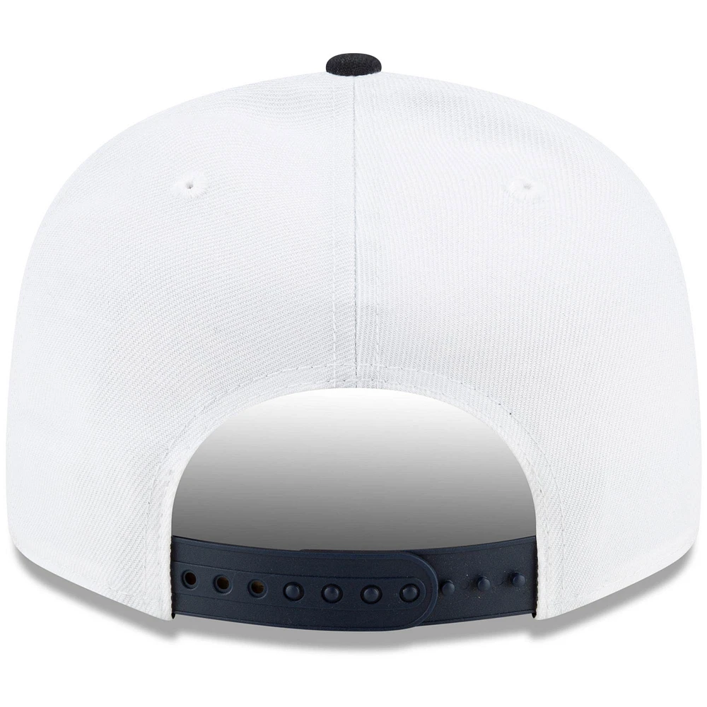 Men's New Era White/Navy West Virginia Mountaineers Two-Tone Side Script 9FIFTY Snapback Hat