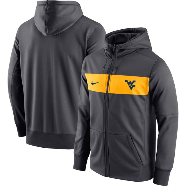 Sweat à capuche zippé Performance Nike West Virginia Mountaineers pour homme avec logo anthracite