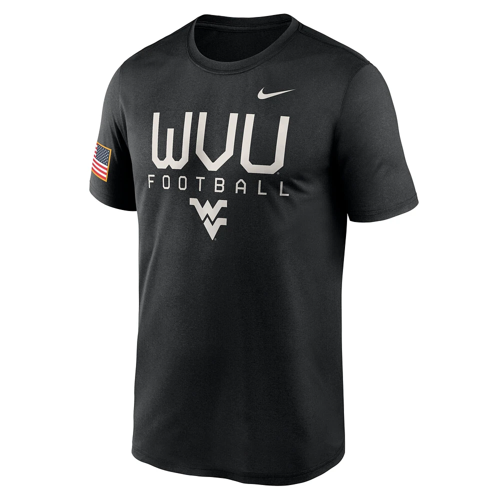 Men's Nike  Black West Virginia Mountaineers 2024 Military Appreciation Legend Performance T-Shirt