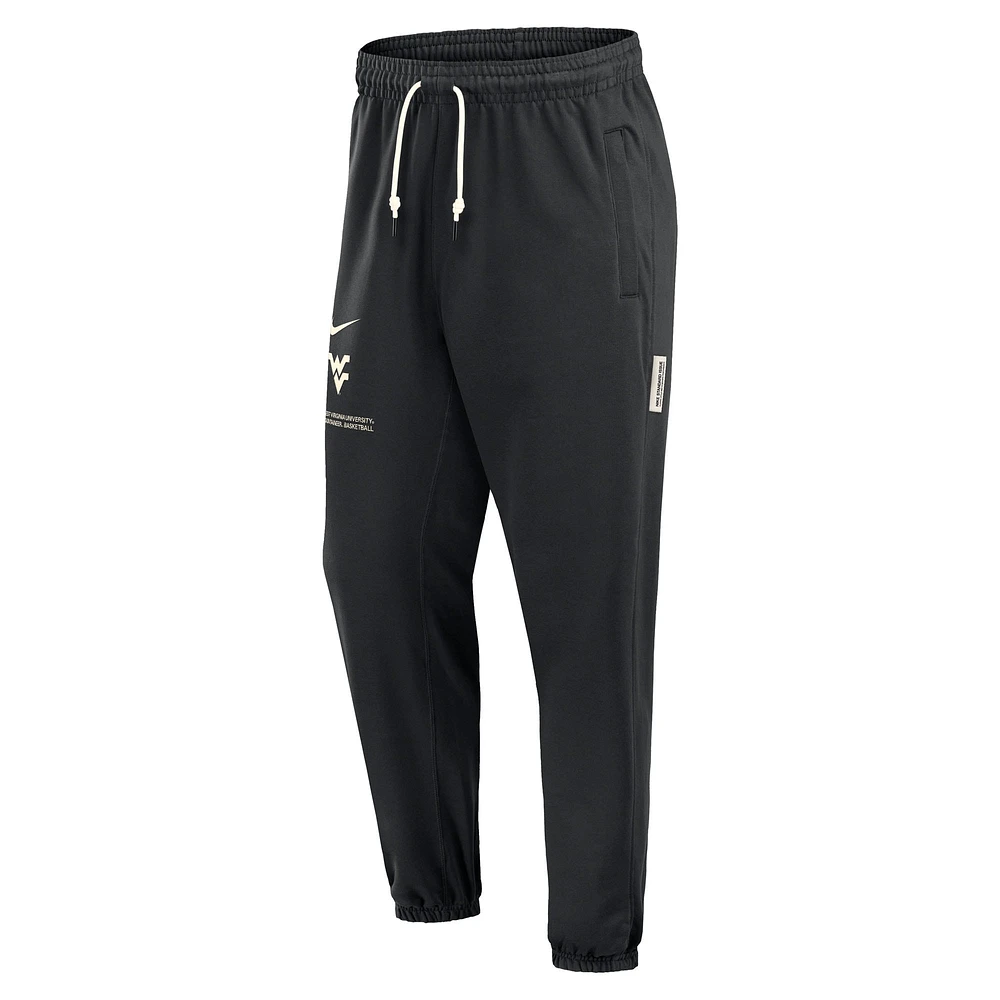 Men's Nike  Black West Virginia Mountaineers Basketball Travel Fleece Performance Pants