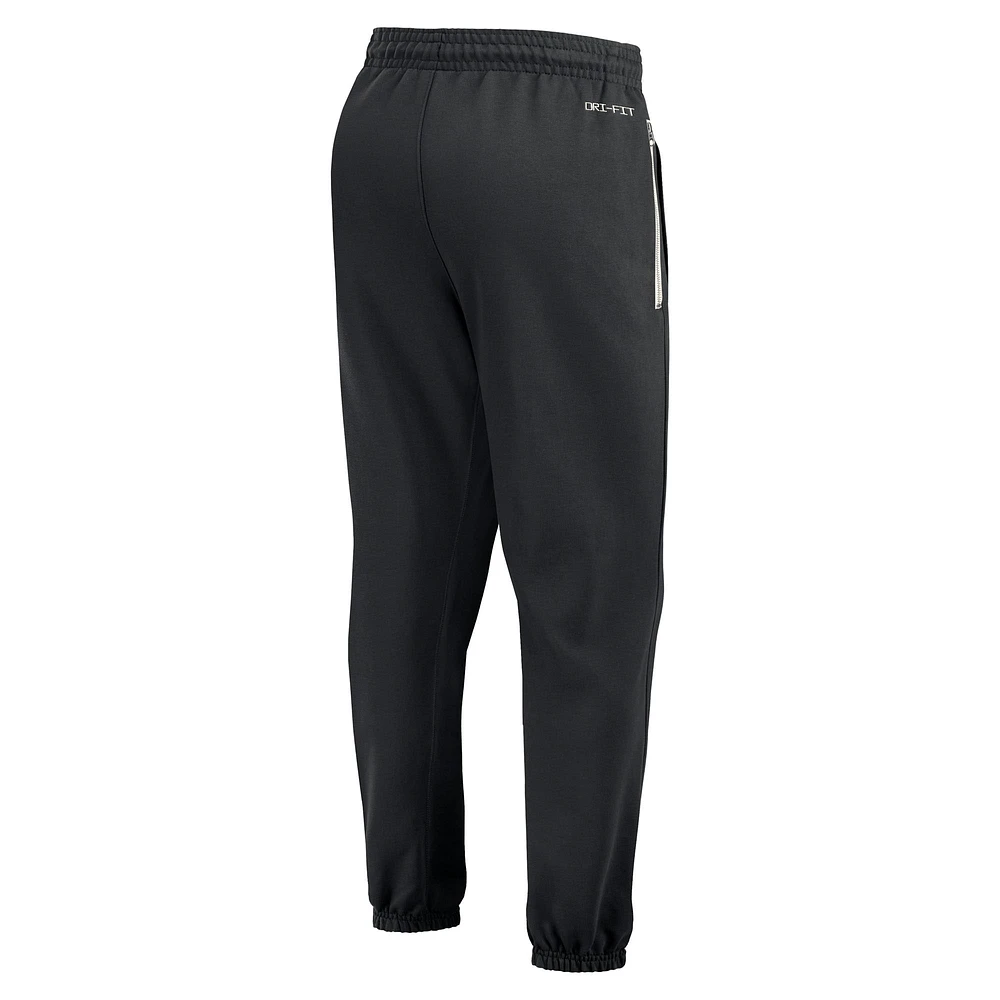Men's Nike  Black West Virginia Mountaineers Basketball Travel Fleece Performance Pants