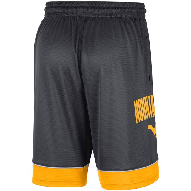 Short Nike anthracite/or West Virginia Mountaineers Fast Break pour homme
