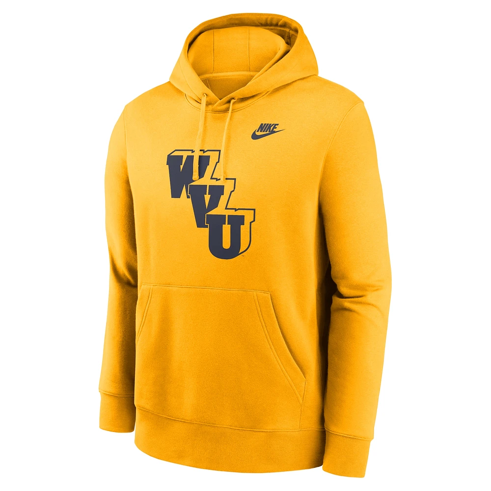 Sweat à capuche en polaire Nike Gold West Virginia Mountaineers Legacy Logo Club pour homme