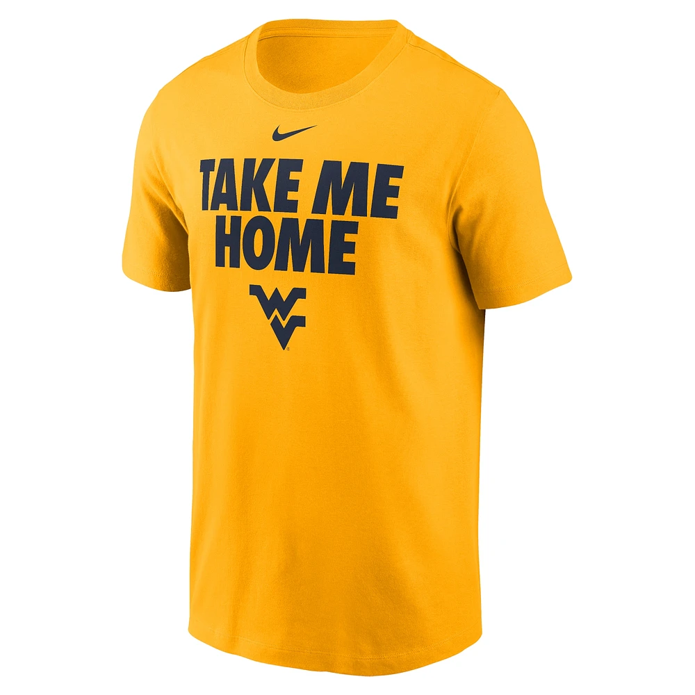 T-shirt Nike doré pour hommes des Mountaineers de Virginie-Occidentale Local Ultimate Chant