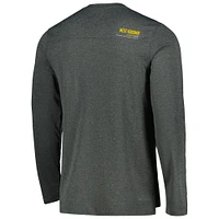 T-shirt à col en V manches longues Nike Heather Charcoal West Virginia Mountaineers 2022 Coach Performance pour homme