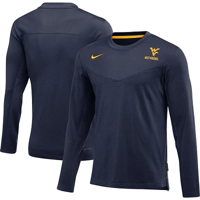 T-shirt à manches longues pour homme Nike West Virginia Mountaineers 2022 Game Day Sideline Performance - Bleu marine