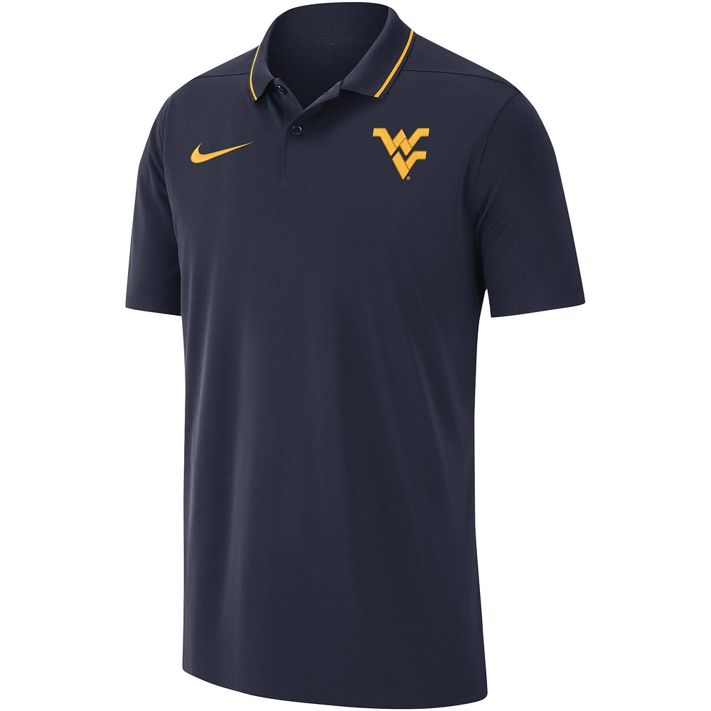 Polo Performance Nike West Virginia Mountaineers 2023 Coaches pour Homme - Bleu Marine