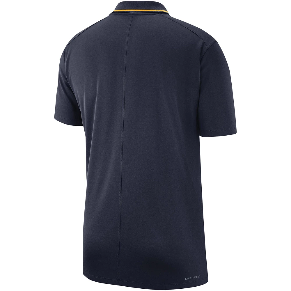 Polo Performance Nike West Virginia Mountaineers 2023 Coaches pour Homme - Bleu Marine