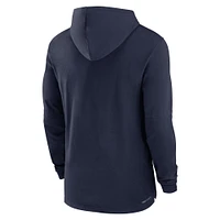 Men's Nike Navy West Virginia Mountaineers 2024 Sideline Hoodie Performance Long Sleeve T-Shirt