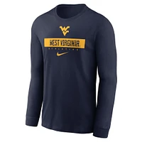 Men's Nike Navy West Virginia Mountaineers 2024 Sideline Legend Performance Long Sleeve T-Shirt