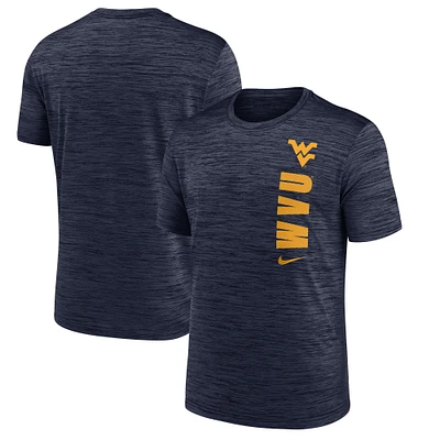 T-shirt Nike bleu marine West Virginia Mountaineers Sideline Velocity Performance pour homme