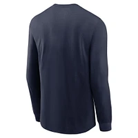 Men's Nike Navy West Virginia Mountaineers 2025 Sideline Performance Long Sleeve T-Shirt