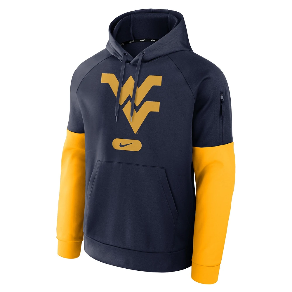 Men's Nike Navy West Virginia Mountaineers Fitness Performance Pullover Hoodie