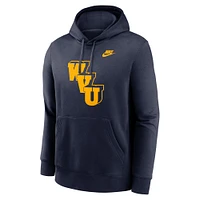 Men's Nike Navy West Virginia Mountaineers Legacy Logo Club Fleece Pullover Hoodie