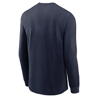 T-shirt à manches longues Nike bleu marine West Virginia Mountaineers Legacy Primary Logo pour homme