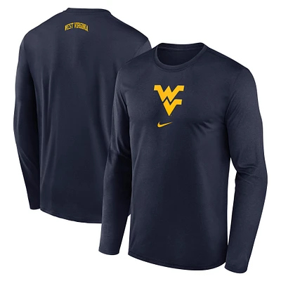 T-shirt à manches longues Nike West Virginia Mountaineers On-Court Basketball Performance pour homme