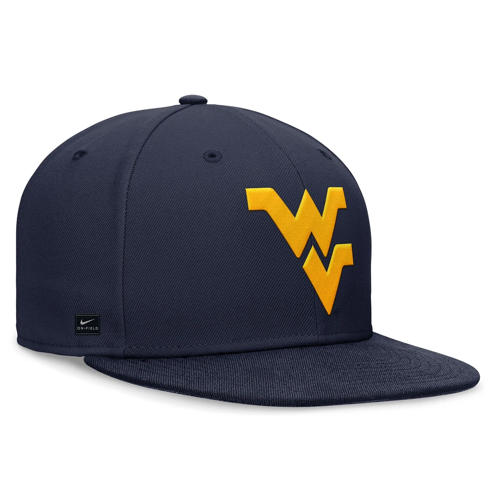 Men's Nike Navy West Virginia Mountaineers On-Field Pro Fitted Hat