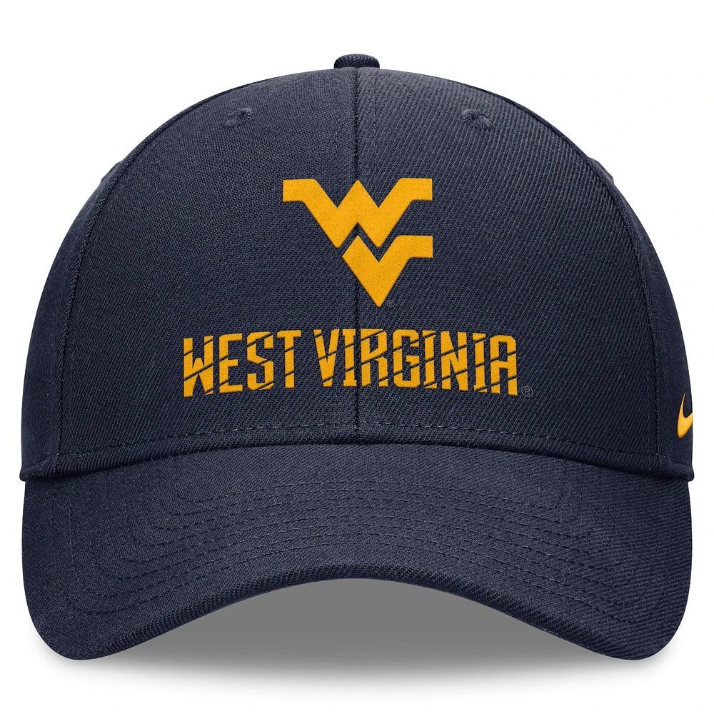 Men's Nike Navy West Virginia Mountaineers Primetime Rise Adjustable Hat