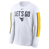 Men's Nike White West Virginia Mountaineers Local Spirit Slogan Long Sleeve T-Shirt