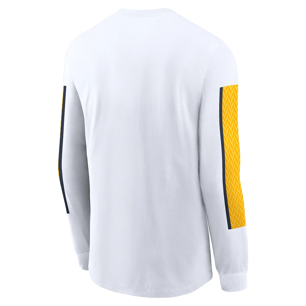 Men's Nike White West Virginia Mountaineers Local Spirit Slogan Long Sleeve T-Shirt